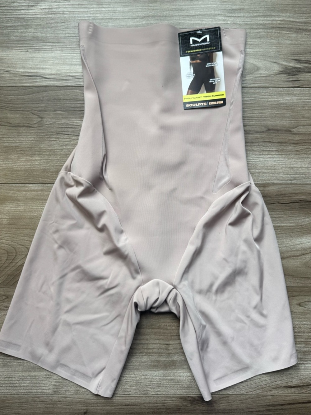 MAIDENFORM Women's Shapewear High-waist Thigh Slimmer Tan Size Medium Sculpts